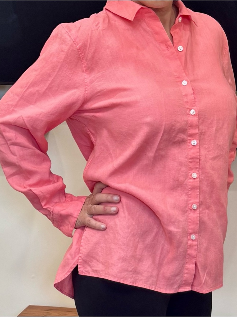 Tommy Bahama Coral Button-Front Linen Shirt